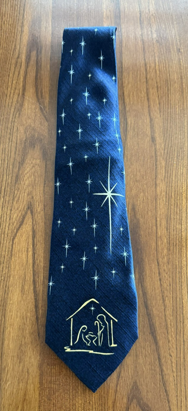 Eagles Wings Silk Necktie Tie Nativity Scene Star Christmas Bible Religious